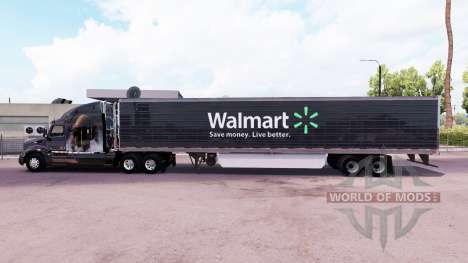 Скин Walmart на удлинённый полуприцеп для American Truck Simulator