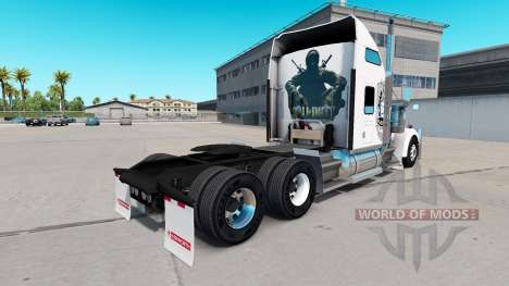 Скин Black Ops v1 на тягач Kenworth W900 для American Truck Simulator