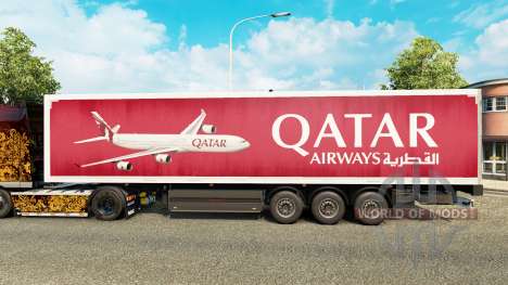 Скин Qatar Airways на полуприцепы для Euro Truck Simulator 2