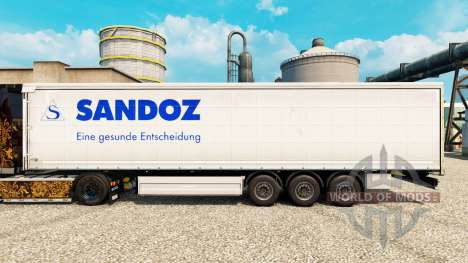 Скин Sandoz на полуприцепы для Euro Truck Simulator 2