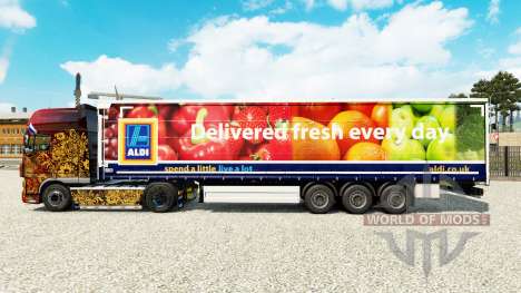 Скин Aldi Delivered Fresh на шторный полуприцеп для Euro Truck Simulator 2