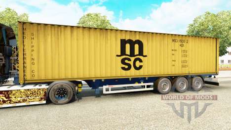 Полуприцеп-контейнеровоз MSC Crewing Services для Euro Truck Simulator 2