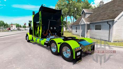 Скин Monster Energy Green на тягач Peterbilt 389 для American Truck Simulator