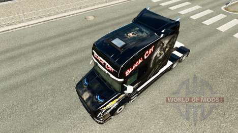 Скин Black Cat на тягач Scania T для Euro Truck Simulator 2