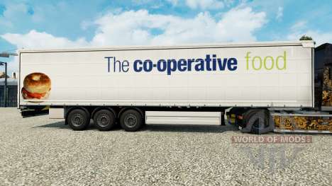 Скин The co-operative food на шторный полуприцеп для Euro Truck Simulator 2