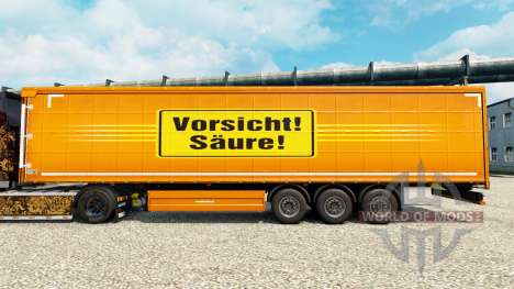 Скин Vorsicht Saure на полуприцепы для Euro Truck Simulator 2