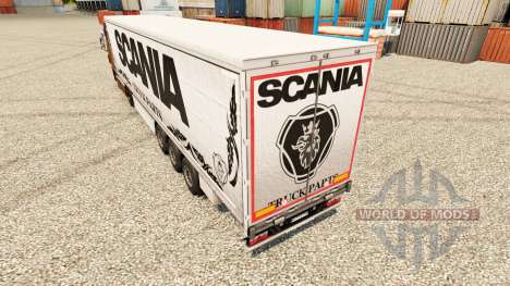 Скин Scania Truck Parts white на полуприцепы для Euro Truck Simulator 2