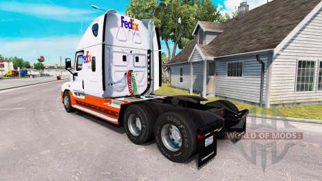Скин FedEx на тягач Freightliner Cascadia для American Truck Simulator