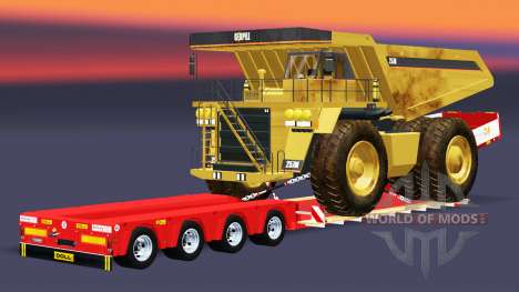 Низкорамный трал Doll Vario с Caterpillar 257M для Euro Truck Simulator 2