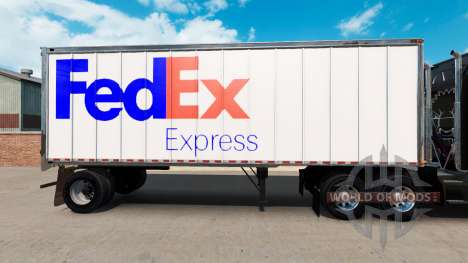 Скин FedEx на малый полуприцеп для American Truck Simulator