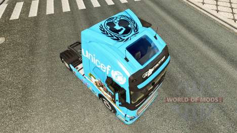 Скин Unicef на тягач Volvo для Euro Truck Simulator 2