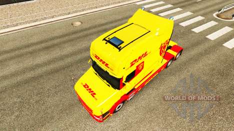 Скин DHL на тягач Scania T для Euro Truck Simulator 2