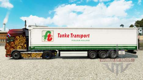 Скин Tanke Transport на шторный полуприцеп для Euro Truck Simulator 2