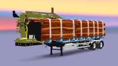 Полуприцеп-лесовоз Huttner с грузом для Euro Truck Simulator 2