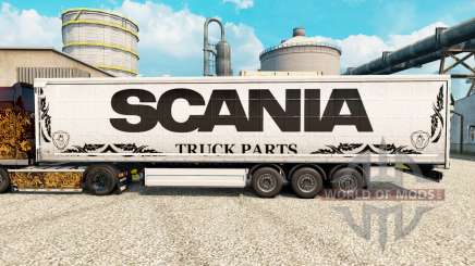 Скин Scania Truck Parts white на полуприцепы для Euro Truck Simulator 2