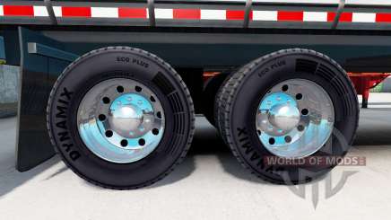 Хромированные колёсные диски у полуприцепов для American Truck Simulator