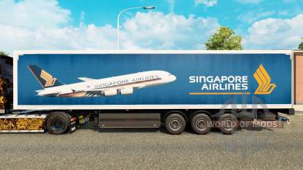 Скин Singapore Airlines на полуприцепы для Euro Truck Simulator 2