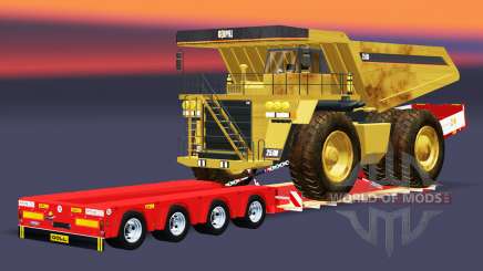 Низкорамный трал Doll Vario с Caterpillar 257M для Euro Truck Simulator 2