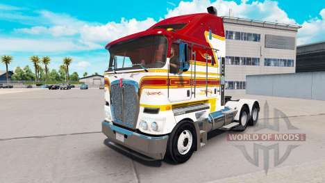 Скин White and Maroon Stripe на Kenworth K200 для American Truck Simulator