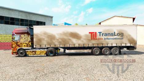 Скин Trans Log на шторный полуприцеп для Euro Truck Simulator 2