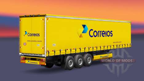 Скин Correios на шторный полуприцеп для Euro Truck Simulator 2