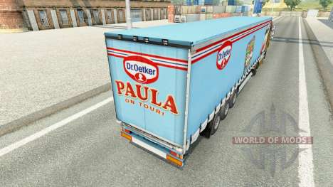 Скин Dr.Oetker Paula на шторный полуприцеп для Euro Truck Simulator 2
