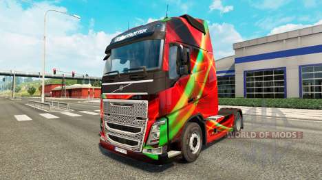 Скин Red Effect на тягач Volvo для Euro Truck Simulator 2