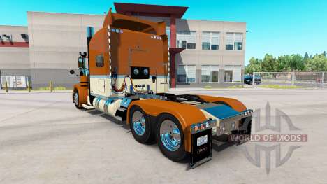 Скин Creamy Gold на тягач Peterbilt 389 для American Truck Simulator