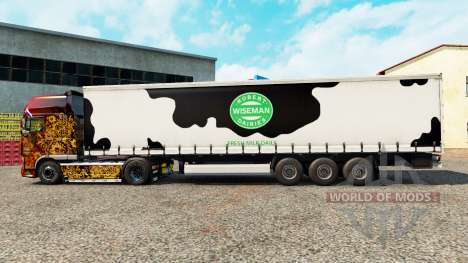 Скин Robert Wiseman Dairie на шторный полуприцеп для Euro Truck Simulator 2