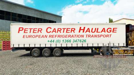 Скин Peter Carter Haulage на шторный полуприцеп для Euro Truck Simulator 2