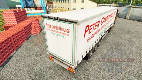 Скин Peter Carter Haulage на шторный полуприцеп для Euro Truck Simulator 2