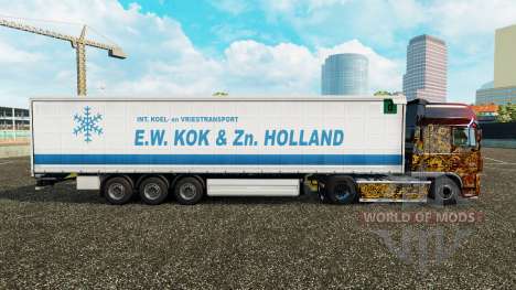 Скин E.W. Kok & Zn Holland на шторный полуприцеп для Euro Truck Simulator 2