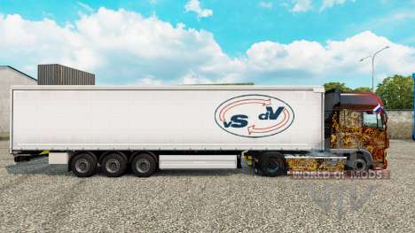 Скин Van Straalen De Vries шторный полуприцеп для Euro Truck Simulator 2