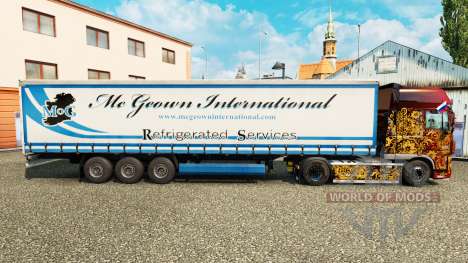 Скин Mc Geown на шторный полуприцеп для Euro Truck Simulator 2