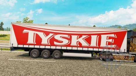 Скин Tyskie на шторный полуприцеп для Euro Truck Simulator 2