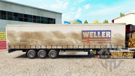 Скин Weller Spedition на шторный полуприцеп для Euro Truck Simulator 2