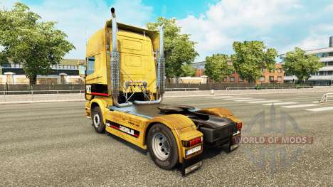 Скин Caterpillar dirty на тягач Scania для Euro Truck Simulator 2