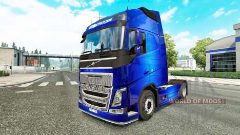 Скин Fantastic Blue на тягач Volvo для Euro Truck Simulator 2