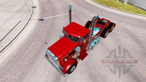 Скин Red and Black на тягач Peterbilt 351 для American Truck Simulator