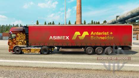 Скин Asimex на шторный полуприцеп для Euro Truck Simulator 2