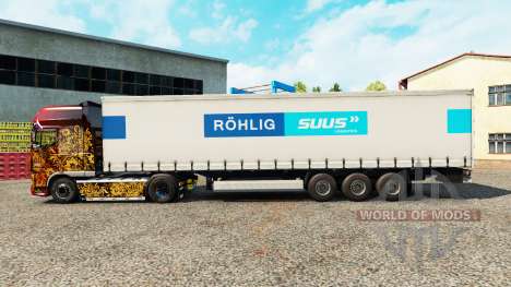 Скин ROHLIG SUUS Logistics на шторный полуприцеп для Euro Truck Simulator 2