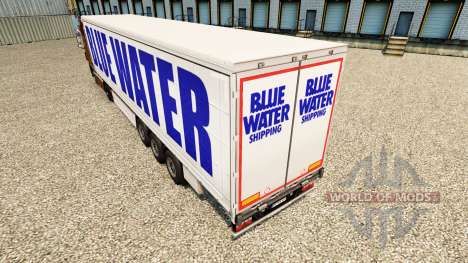 Скин Blue Water на шторный полуприцеп для Euro Truck Simulator 2
