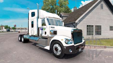 Скин FedEx на тягач Freightliner Coronado для American Truck Simulator