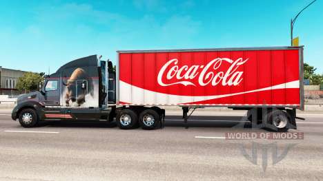 Скин Coca-Cola на цельнометаллический полуприцеп для American Truck Simulator