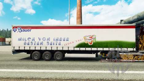 Скин Bauer на шторный полуприцеп для Euro Truck Simulator 2