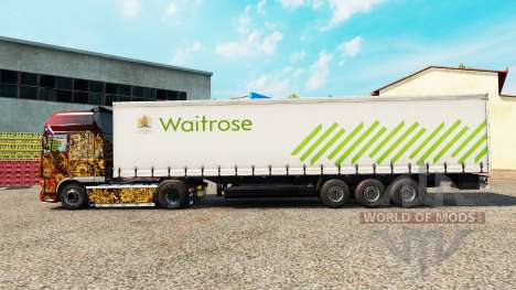 Скин Waitrose на шторный полуприцеп для Euro Truck Simulator 2