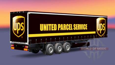 Скин United Parcel Service на шторный полуприцеп для Euro Truck Simulator 2