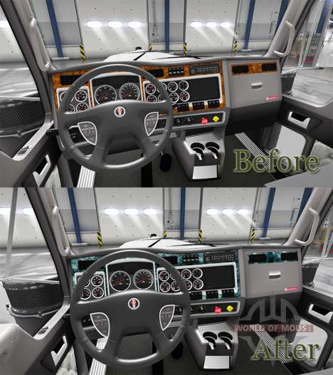 Интерьер Wood для Kenworth W900 для American Truck Simulator