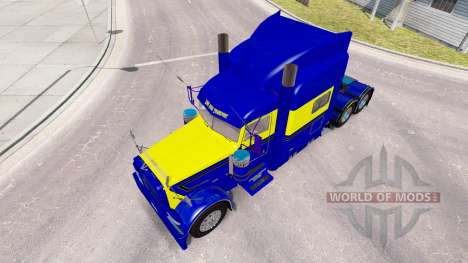 Скин Blue-yellow на тягач Peterbilt 389 для American Truck Simulator