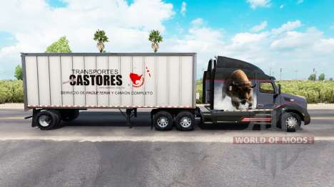 Скин Castores на цельнометаллический полуприцеп для American Truck Simulator
